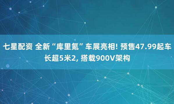 七星配资 全新“库里氪”车展亮相! 预售47.99起车长超5米2, 搭载900V架构