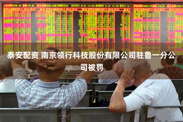 泰安配资 南京领行科技股份有限公司驻鲁一分公司被罚